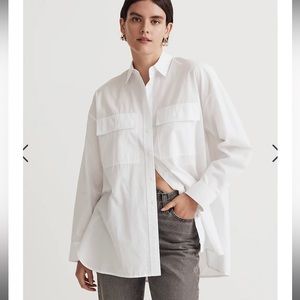 Madewell The Signature Poplin Oversized Button-Up Shirt: Flap-Pocket Edition